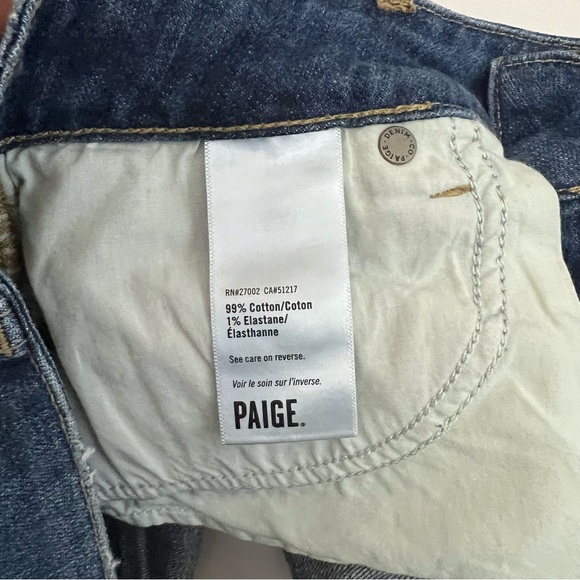 PAIGE Distressed Cuffed Hem Denim Jean Shorts Women’s  Size 28 - Picture 5 of 8